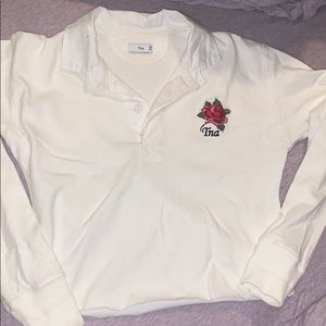 TNA Aritzia crop polo